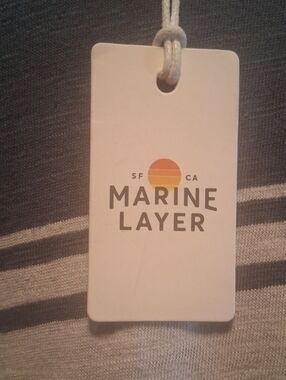 Marine Layer Blue Cotton W Stripe Tee Xxl